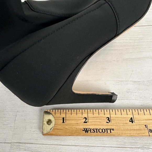 Good American The Icon Ankle Sock Bootie Women 8.5‎ Black Pointed Toe Stiletto - Picture 13 of 14